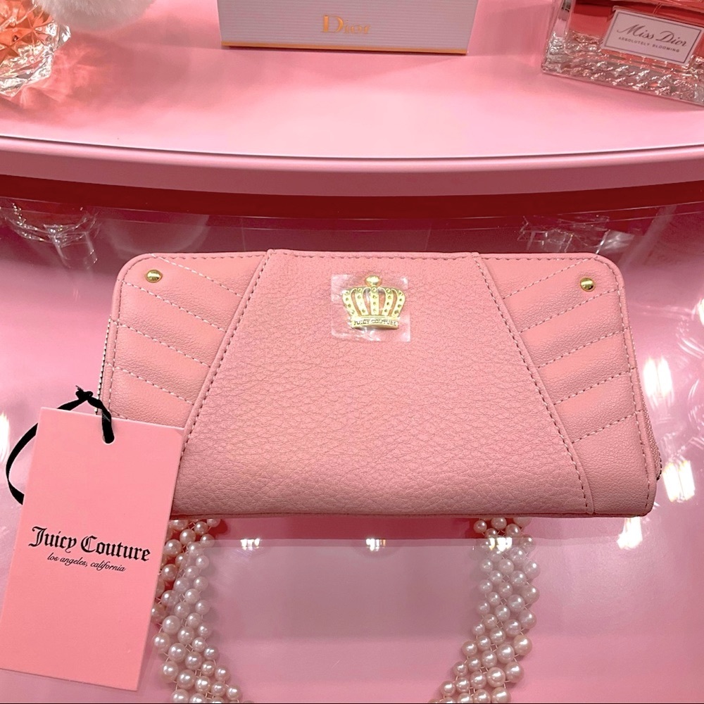 Juicy Couture Pink Wallet with Crown Detail